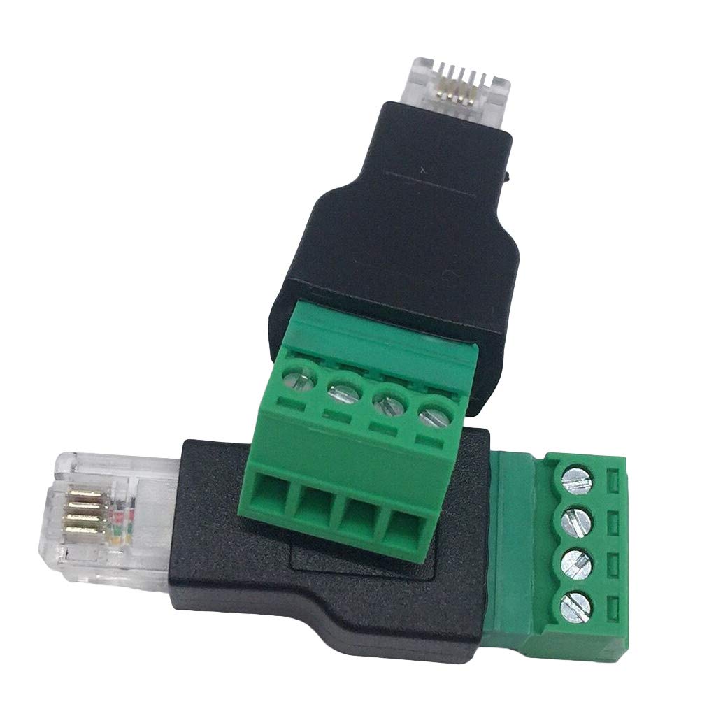 Adaptateur RJ11 Mâle Vers Bornier à Vis 4 Broches - Lot De 2, Pour Téléphone, CCTV, Câblage Structuré, Sans Soudure