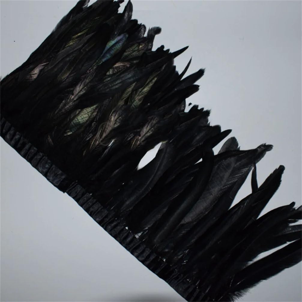 10 Yards Rooster Feather Trims 25-30 Cm Feather Strung Chicken Feather Trimming Dress Skirt Decoration EN8 10 Yards