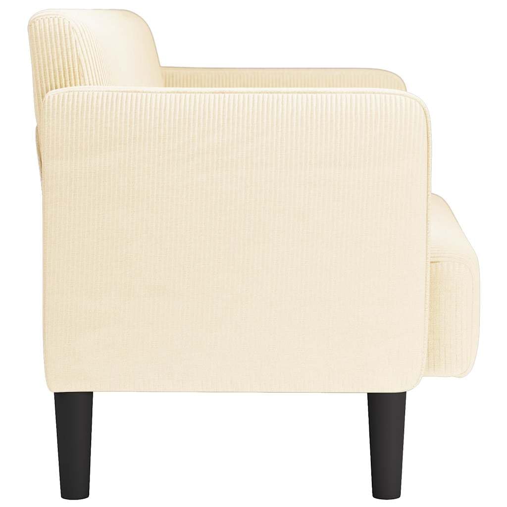 Velours côtelé Doux Confort Moelleux Canapé Causeuse 109 cm Crème