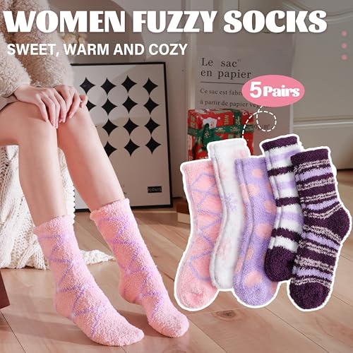 Image of Anlisim Fuzzy Socks for Women, Soft Comfy Cozy Fluffy Thick Winter Warm Fleece Slipper Socks