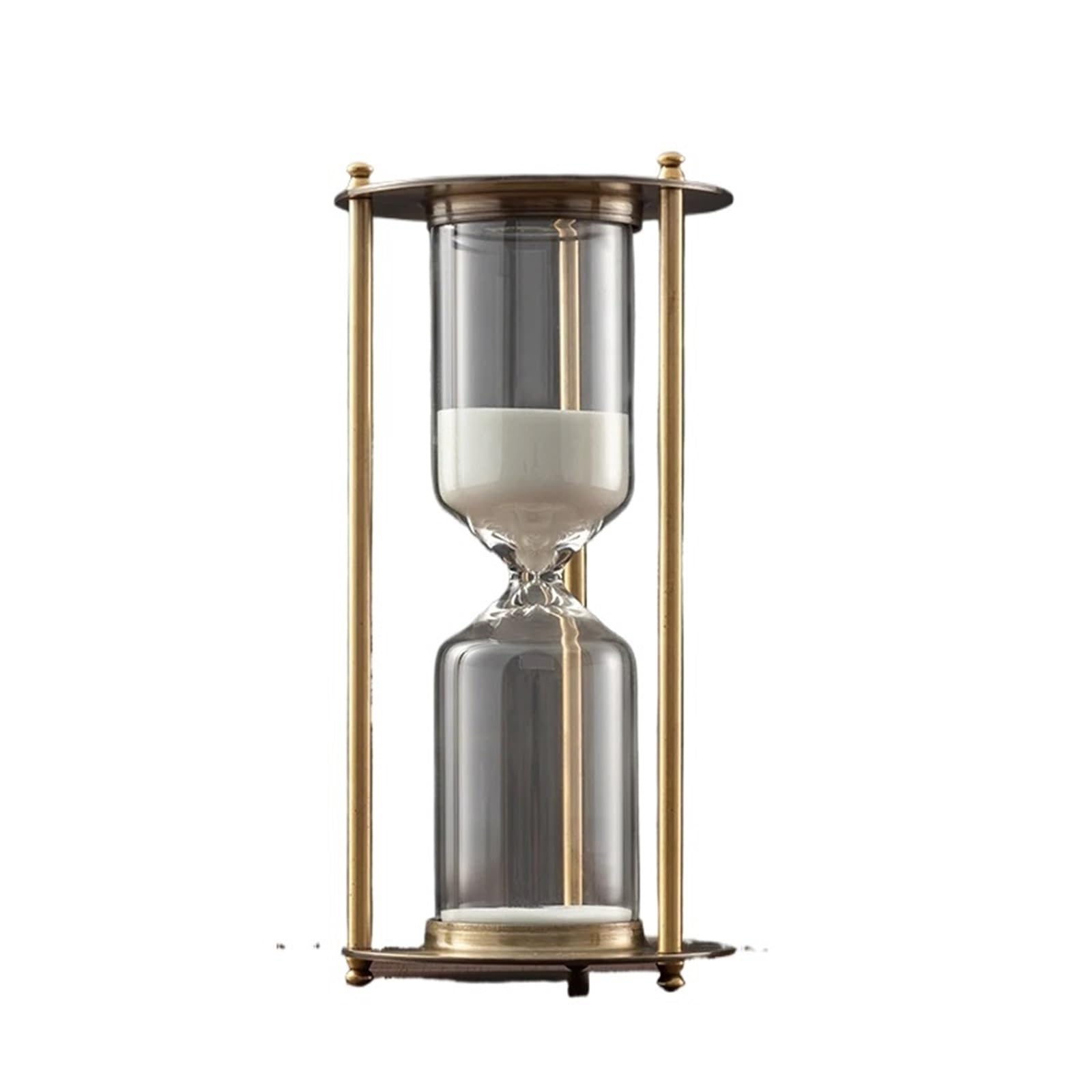 Empty Hourglass, Hourglass Sand Timer Metal Multicolor 15-60 Min(White Sand,60mins)