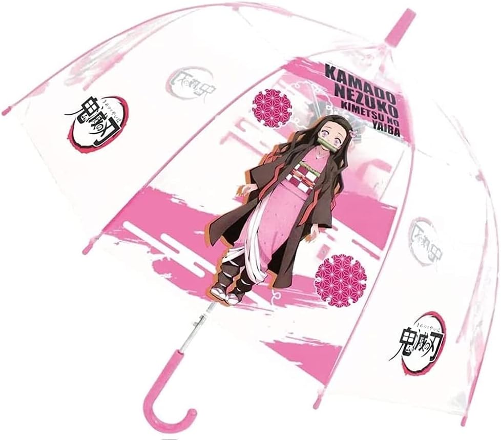 鬼滅の刃 ビニール傘 竈門禰豆子 禰豆子 ねずこ ピンク クリア スケルトン 傘 かさ アンブレラ 長傘 55cm 大人 子供 鬼滅 きめつ ジャンプ 少年ジャンプ おしゃれ かっこいい 格好いい かわいい キッズ こども 小学生 プレゼント 贈り物 ファングッズ