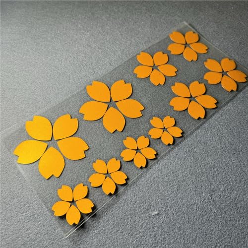 Image of Creative Fashion Flower Cherry Blossoms Petal Leaves Motor Bike Stickers Auto Body Car Styling PVC Decals (Yellow)