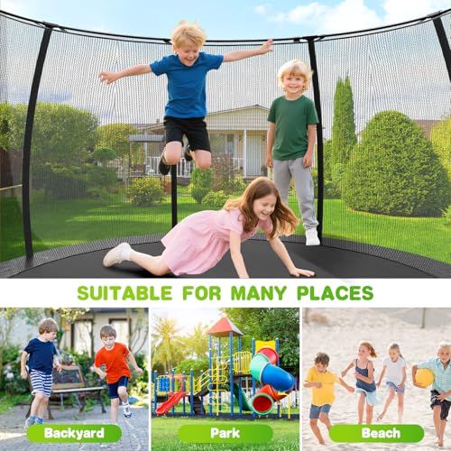 LotFun Round Trampoline, 36 Inch, Plastic Frame, 55 lbs Weight Capacity, with Foam Pad (14 FT)