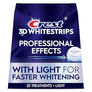 Crest 3D Whitestrips Professional Effects + LED Light – Teeth Whitening Kit, 1 Light + 20 Treatments, Each with 1 Upper/1Lower, 40 Strips – Crest 3DWhite Teeth Whitening Strips