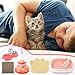 Tiangrid 5 Pcs Small Cat Kitten Starter Kit Include Litter Box with Shovel Cat Paw Litter Mat Scratch Pad Automatic Bowls Turntable Toys Balls Essentials Kits for Kittens Life(Pink)