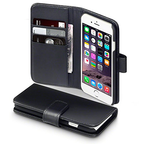 iPhone 6S Case, Terrapin [GENUINE LEATHER] iPhone 6S Case Executive [Black] Premium Wallet Case with Card Slots & Bill Compartment Case for iPhone 6 / 6S - Black