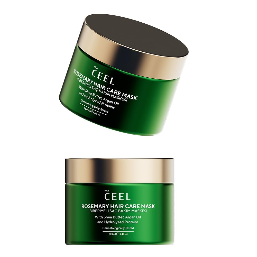 The Ceel Saç Bakım Maskesi 250 ml - Biberiye Özlü, Shea Yağı, Argan Yağı ve Hidrolize Protein İçeren Nemlendirici & Besleyici Saç Maskesi, Tüm Saç Tipleri