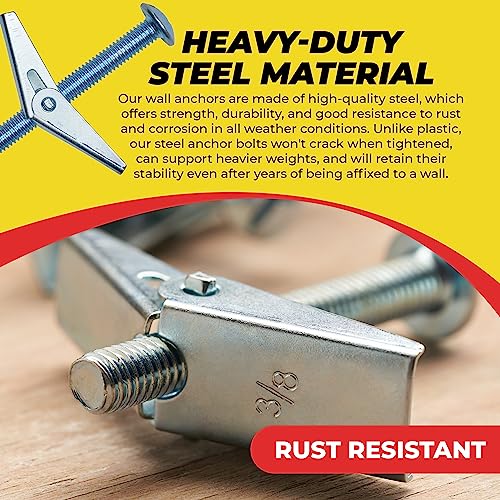 QUALIHOME Spring Toggle Bolt Anchors Heavy Duty Wall Anchors For Hanging Items