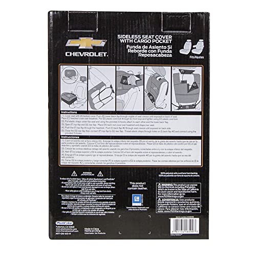 Plasticolor 008599R01 One Pair Seat Covers Logo Premium 3 Piece Sideless Car Truck Or Suv Seatcover With Cargo Pocket Compatible With Chevrolet #TOP5