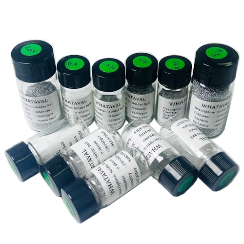 Image of Solder Balls 0.2mm-0.76mm 11 Sizes 11Bottles 25K Leaded BGA Soldering Balls Reball Reballing Ball Sn63% Pb37% (25000pcs /bottle) for GPU CPU IC Chip