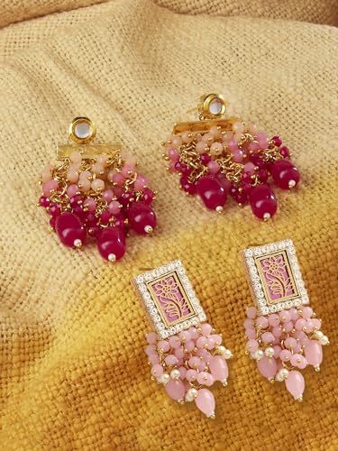 Traditional Drop Earrings with Clustered Beads