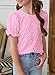 blibean Tween Girl Floral Shirt Kid 2024 Summer Ruffle Short Sleeve Tshirt Fashion Boho Dress Clothes Age 14T-15T (Size 14 15 16 Year) Hot Pink