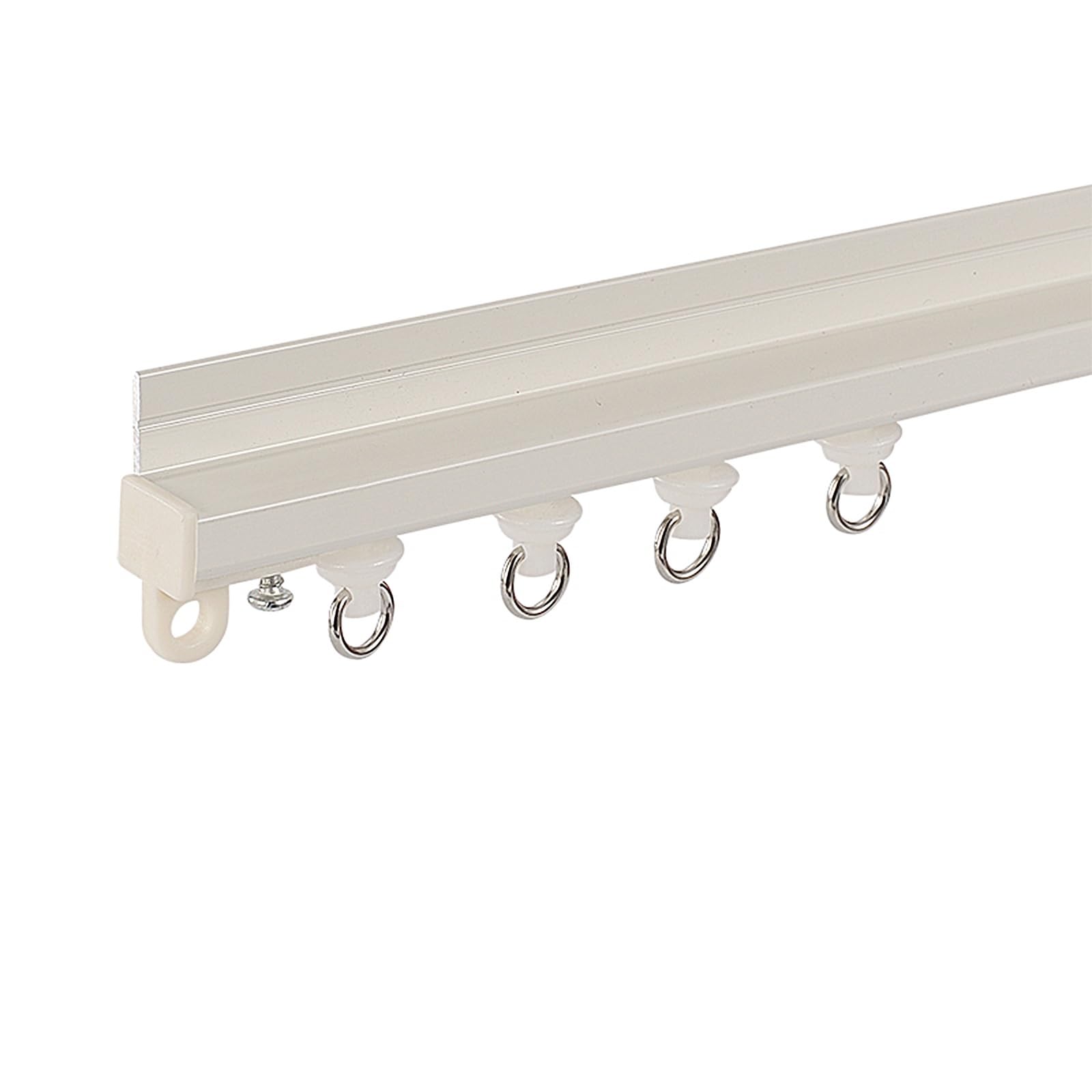 GLDYTVF Heavy-Duty Ceiling/Side Mount Curtain Rods & Tracks 600cm (19.6ft) Durable & Wear-Resistant Easy Installation for Smooth Surfaces - White Finish