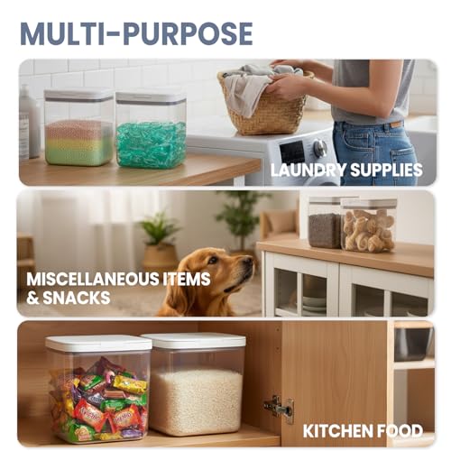Lot de 2 boîtes de rangement pour poudre à lessive à pression 2L - 3