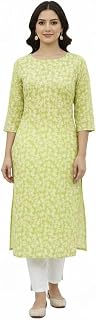 Z Y ENTERPRISES FASHION COLLECTION Women’s Elegant Embroidered Cotton Kurta| Ethnic Wear Straight Kurti Pant Set | Traditi... Price In India