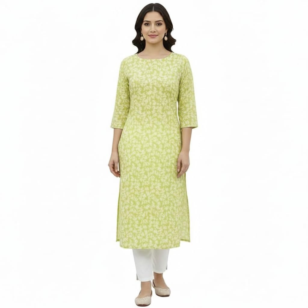 Z Y ENTERPRISES FASHION COLLECTION Women’s Elegant Embroidered Cotton Kurta| Ethnic Wear Straight Kurti Pant Set | Traditi... - Review, Price and Buying Guide