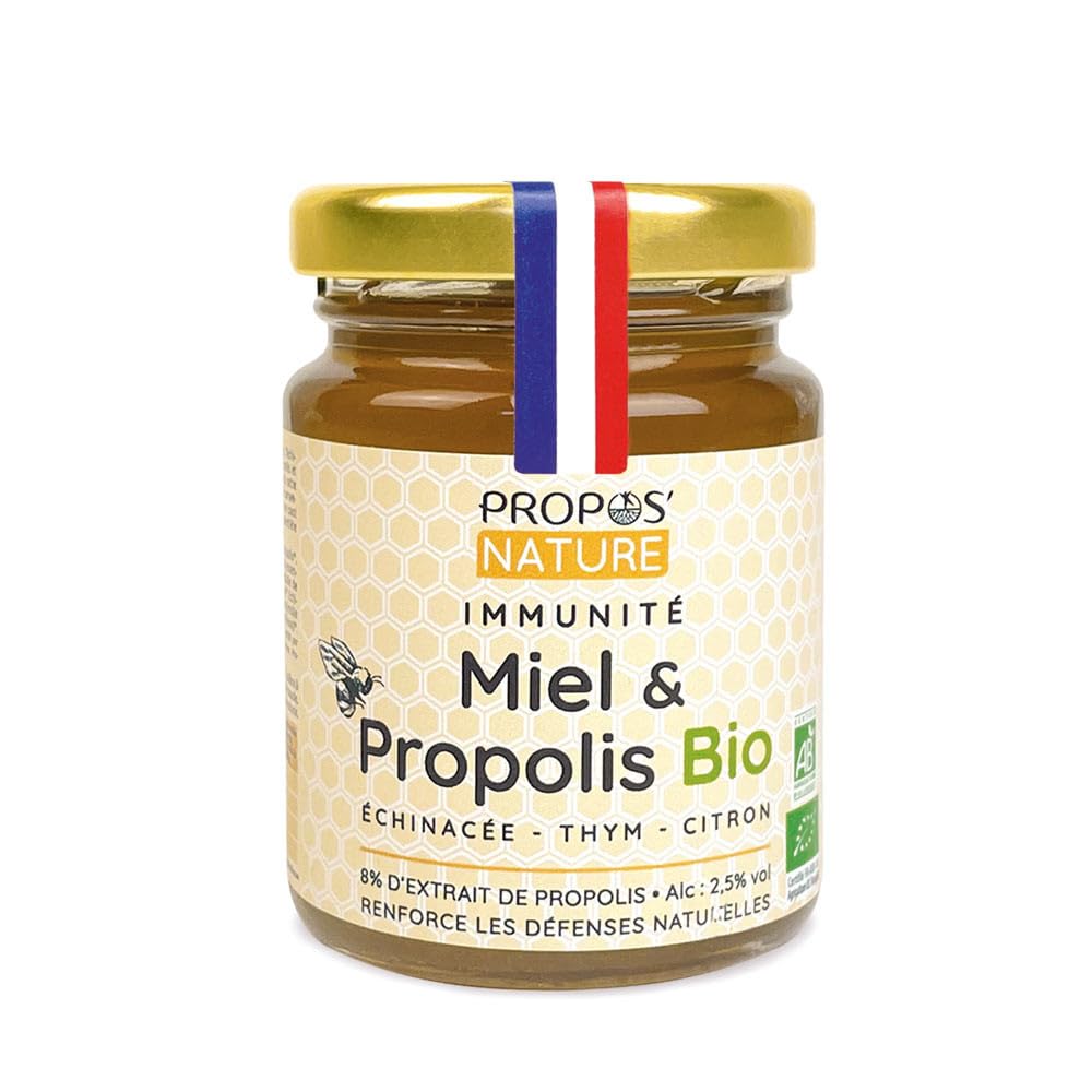 MÉLANGE IMMUNITÉ MIEL & PROPOLIS - 125g - Certifié BIO - Sans colorant ni conservateur - 100% naturel - PROPOS'NATURE