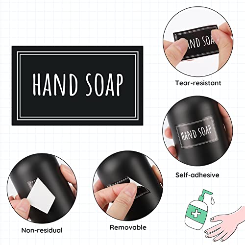 Image of Segbeauty Waterproof Labels - 36 Pack Soap Dispenser Stickers, Shampoo Conditioner Hand Soap, Self-Adhesive Removable Bathroom Kitchen Laundry Labels