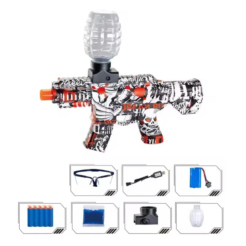 Image of Gel Ball Blaster Gun Automatic Gun for Kids-Adults High Speed Including Gel Balls for Kids and Adults Blue Color (QQ)