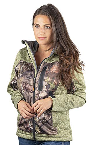 TrailCrest Women's Softshell Hooded Jacket - Super Soft Plush Coral Fleece Lining - Mossy Oak Camo Patterns2