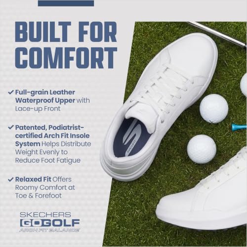 Image of Skechers Men's Drive 6 Arch Fit Golf Shoe | Golf, Waterproof, Relaxed Fit, Arch Fit, Goodyear Rubber Outsole; Leather