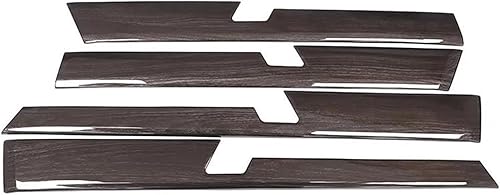 Para Toyota Land Cruiser Prado 150 2010-2018. 4 unids negro grano de madera coche ABS interior puerta decoración panel ajuste