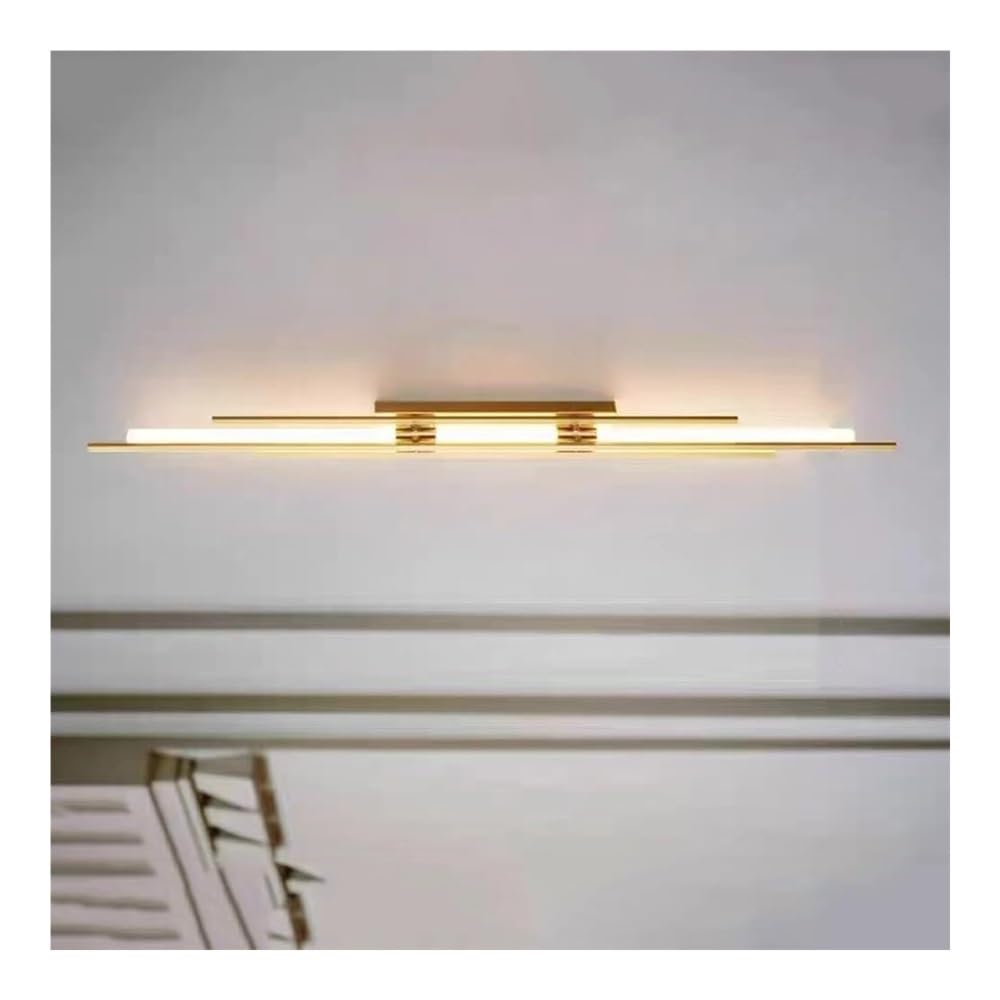 Wandleuchten Mid-Century Modern LED-Deckenleuchte, halbbündige Deckenmontage, Flurleuchten, Streifen, linear, deckennah, Lampe for Badezimmer, Küche, Eingangsbereich, Veranda, Bauernhaus(Gold,Length 4