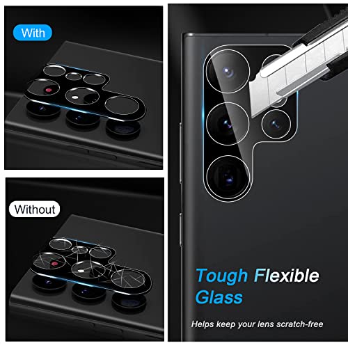 Wrj [3-Packs] Camera Lens Protector For Samsung Galaxy S23 Ultra 5G, Ultra Clear Anti-Scratch 9H Hardness Tempered Glass #TOP3