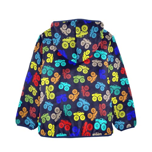 Boys' Fleece Hoody Jacket Zip Up Coat Warm Fall Winter Plush Jacket Colorful Monster Truck Long Sleeve Outerwear2
