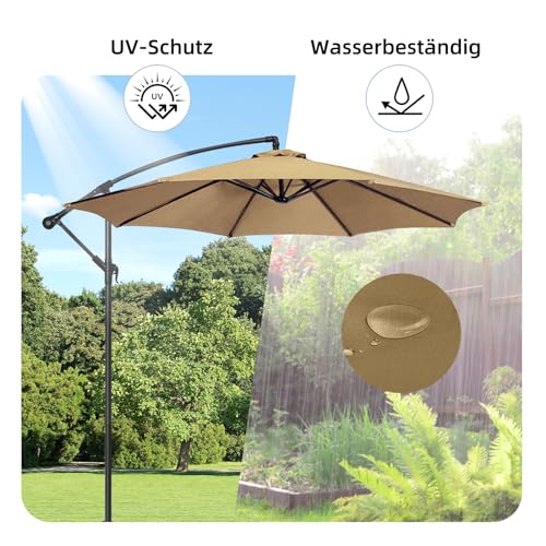 Toile de rechange parasol 30+ UV protection pour 6 et 8 bras de 2,7 m