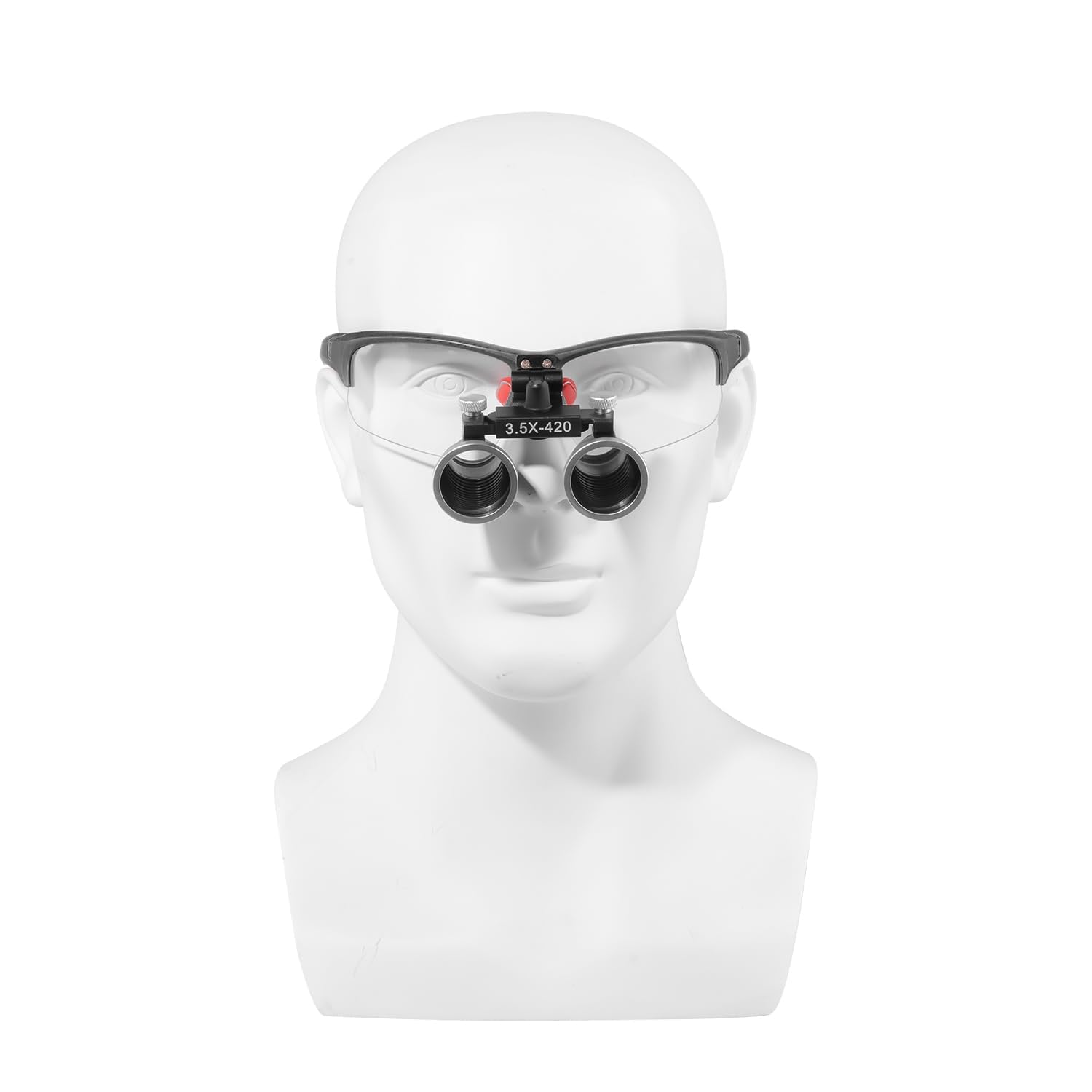 Generic Head Wearing Dental Loupes Ultralight Binocular Magnifier Dentist Surgical Glasses Angle Adjustable 3.5X, Black