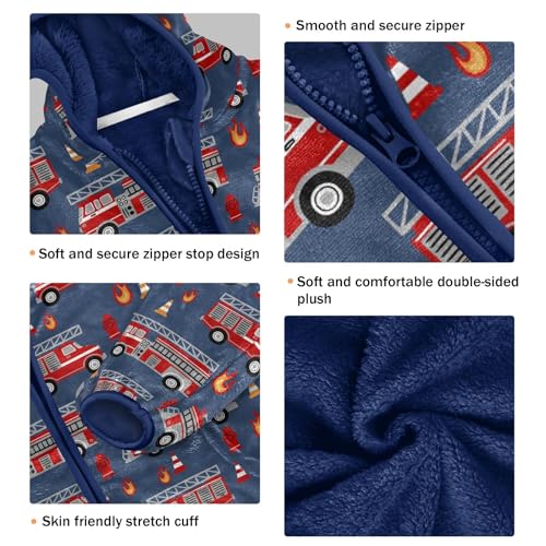 Boys' Fleece Hoody Jacket Zip Up Coat Warm Fall Winter Plush Jacket Fire Trucks Long Sleeve Outerwear3