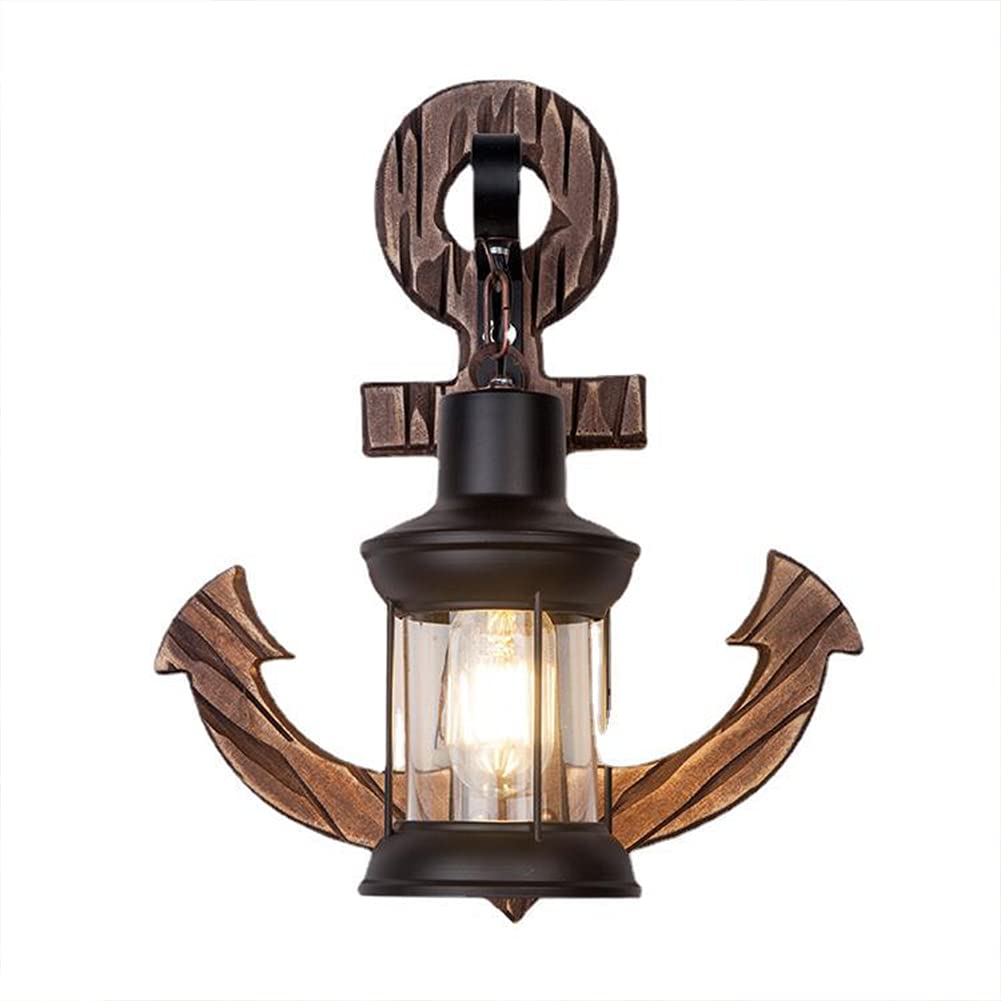 Applique da parete per interni a LED da 4 W, in legno vintage, con supporto in metallo, luce bianca calda 3000 K, stile retrò industriale, per soggiorno, camera da letto, corridoio, scale, corridoio