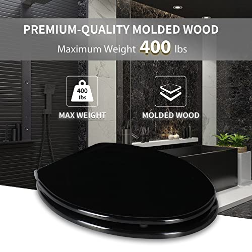 Angel Shield MD197-RL-V503 Toilet Seat With Zinc Alloy Hinges Quiet-Close Quick-Release Wood Molded Uv Lid Easy Clean thumb #4