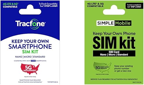 Tracfone Mantén tu propio kit de SIM prepago CDMA (bloqueado a Tracfone) y kit de tarjeta SIM prepago móvil simple (red Verizon), tarjeta SIM de