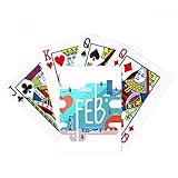 Mes de febrero Temporada Ilustración Poker Jugar Tarjeta mágica Divertida Juego de mesa