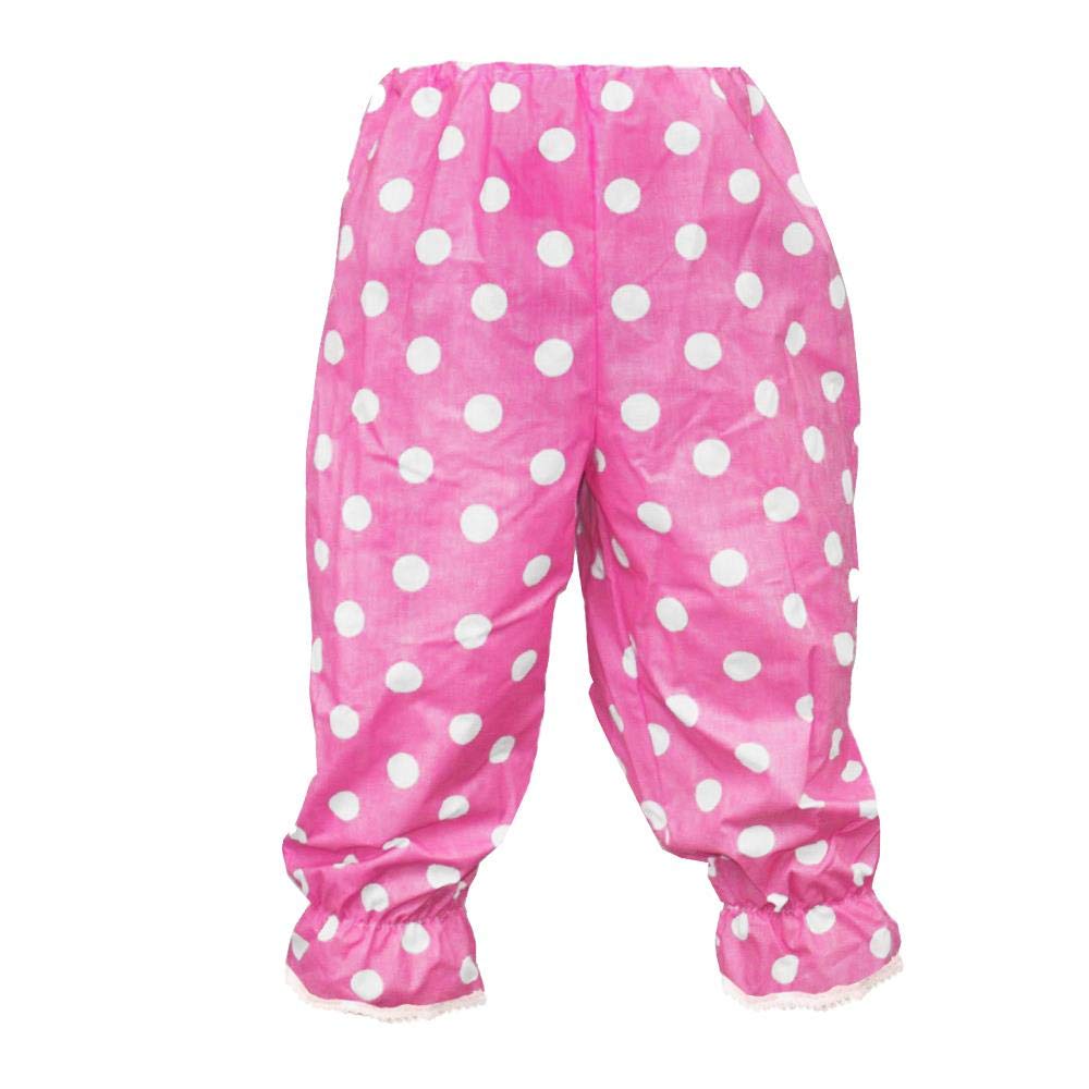 The Dragons Den Adults Full Length Polka Dot Frilly Rag Doll Clown Pants Circus Big Top Fancy Dress [Pale Pink White Spot S-M] — image 1
