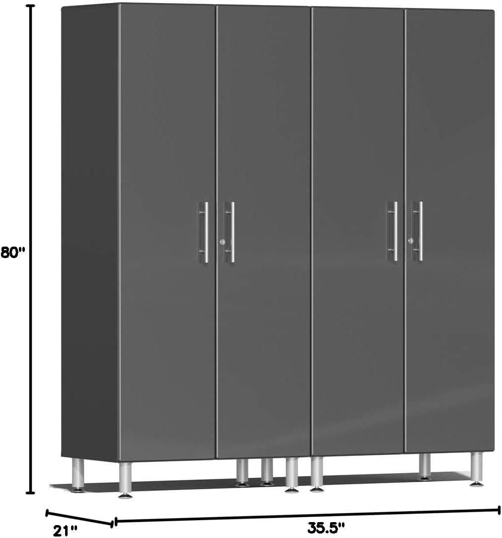 Ulti-MATE UG22620G 2-Piece Tall Garage Cabinet Kit in Graphite Grey Metallic