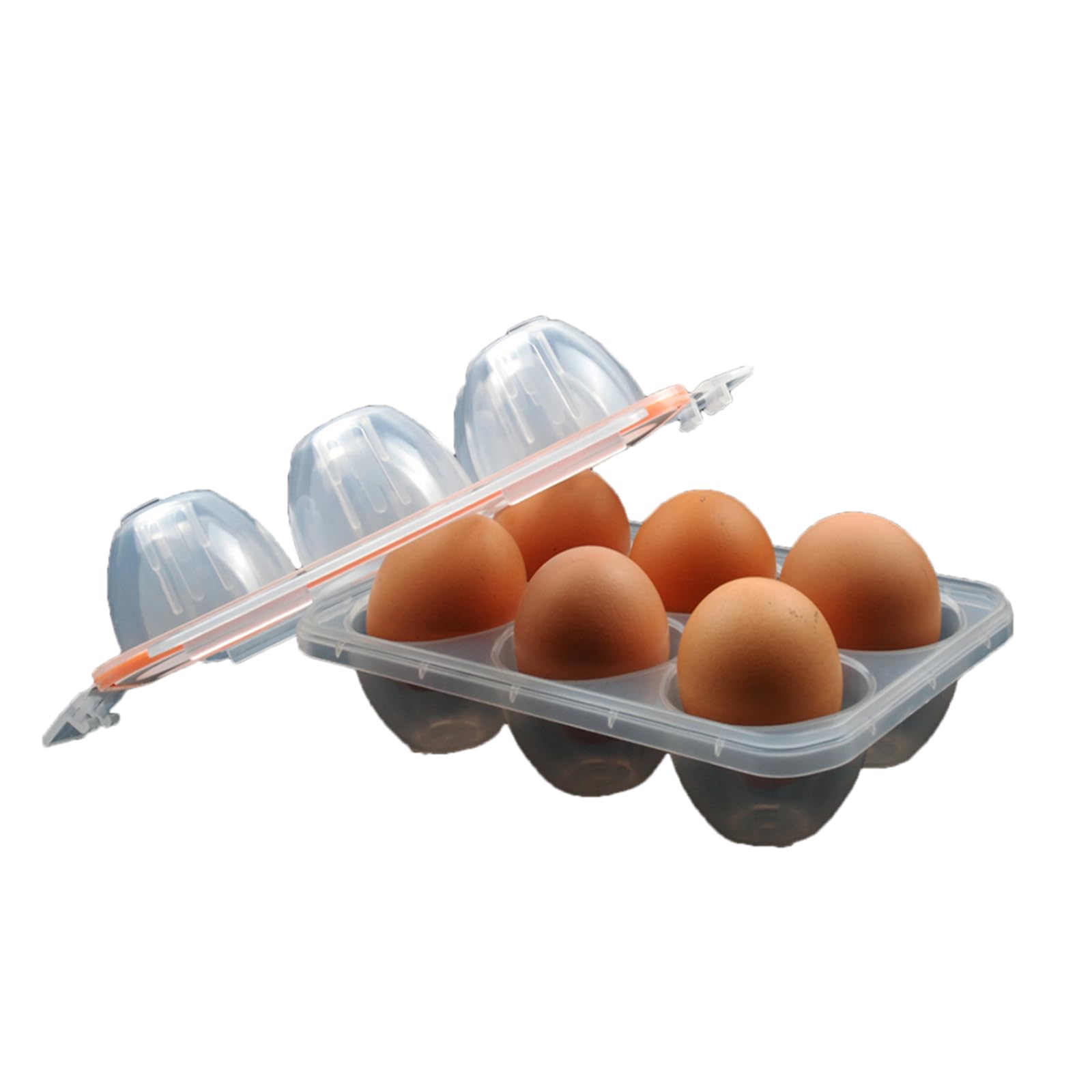 Sturdy Eggs Storage Solution Six Slot Portable Eggs Container Storage Box Perfect for Camping Adventures Six Container