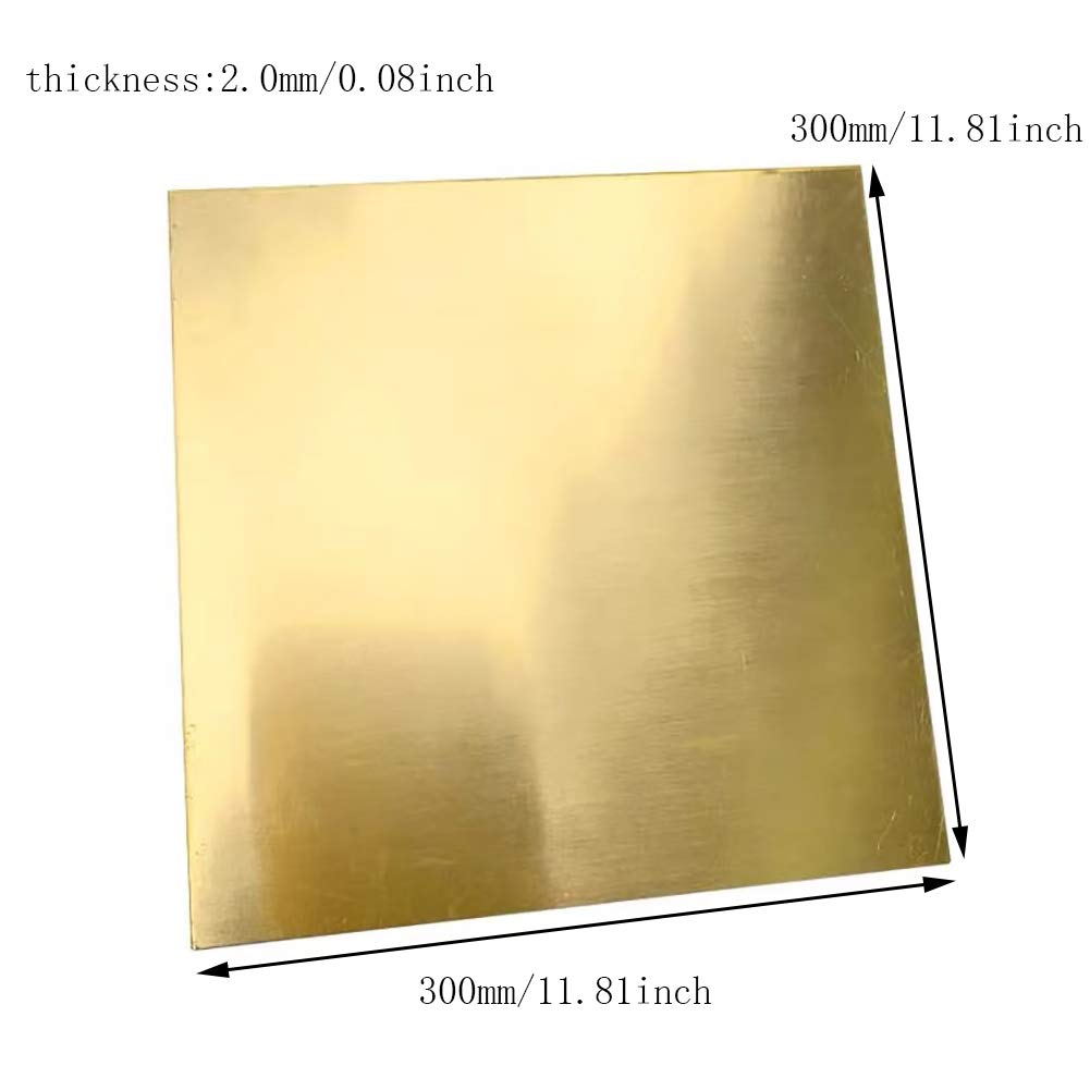 Czysta miedź, H62 blacha mosiężna cienka taśma miedziana płyta płaska taśma Cu metalowy panel Latten do spawania metali, 1,5 mm * 100 mm * 200 mm(2.0mm*300mm*300mm)