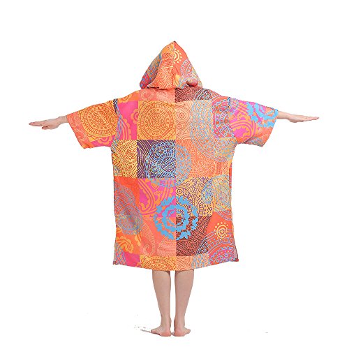 Hiturbo Womens Beach Surfing Swimming Robe, Light Weight Wetsuit Changing Towel Poncho with Hood