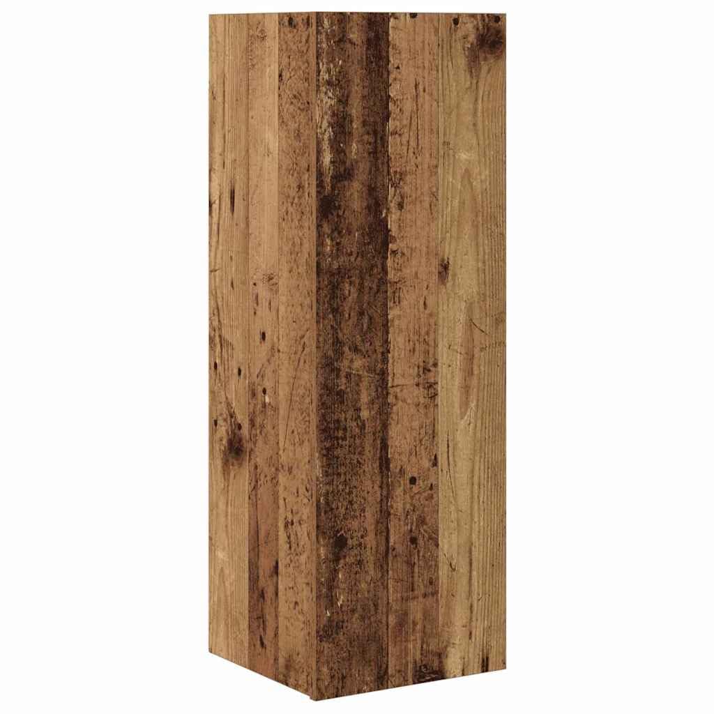 4-częściowy zestaw szafek pod telewizor, stare drewno, 30,5 x 30 x 90 cm, materiał drewnopochodny, wisząca, nowoczesny design, konsola do salonu, oszczędność miejsca