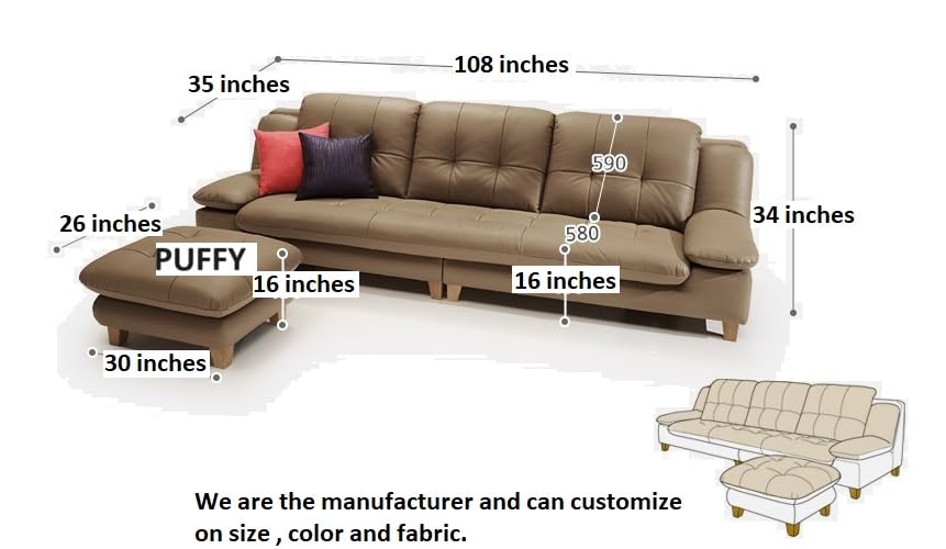 Image of Fabrique Lucida Leatherette Diligent 4 Seater Sofa Set with Puffy | Premium Luxuries Standard & Comfortable Furniture Perfect for Home Guests Office & Living Room, Bedroom, Hall | Grey1