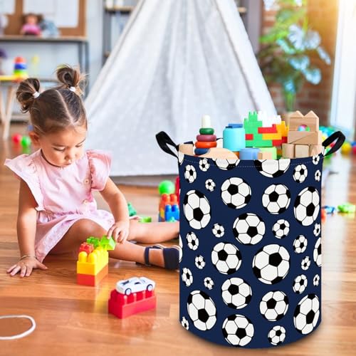 Image of FXOLCSHE Laundry Hamper,Football Soccer Basket Kids Storage Basket,Kids Gift Basket,Waterproof foldable laundry basket,Boys soccer hamper(Soccer)
