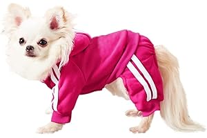Dog Puppy Outfits Designed for Extra Small Dogs: Stripe 4 Legs Button Pullover Cotton Sweatshirt