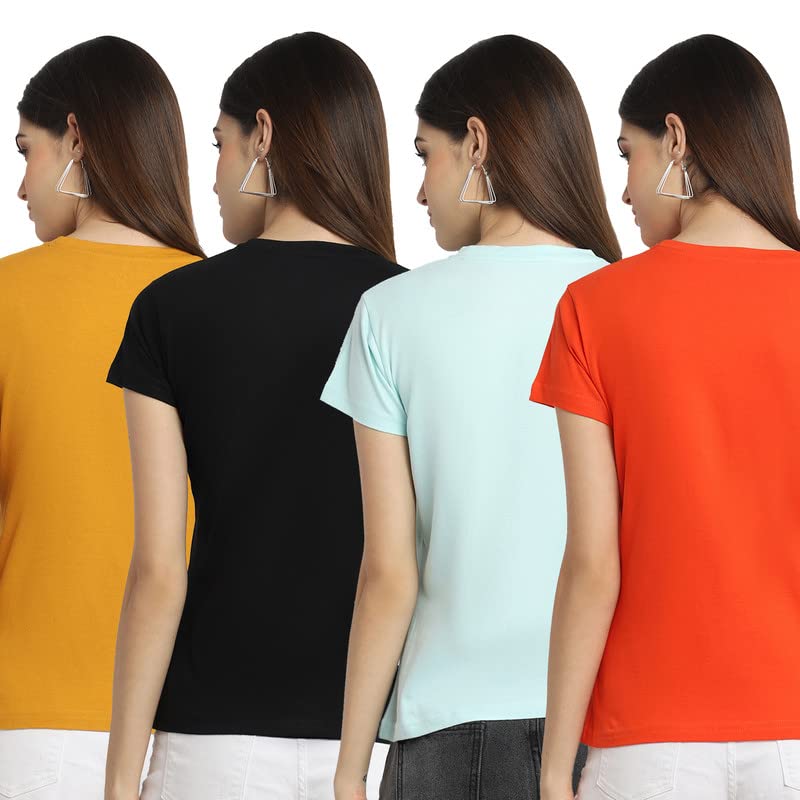 Image of Preneum Women's Cotton Regular Fit Graphic Stylish Printed Short Sleeves Casual T-Shirt |Trend & Styles