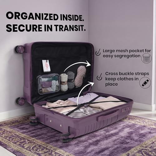 Image of AMERICAN TRAVELLER New York Trolley Bag | 360 Disc Spinner Wheels | Durable Hard Shell , TSA Type Lock , Spinner Trolley Luggage, 360 Disc Spinner Wheels