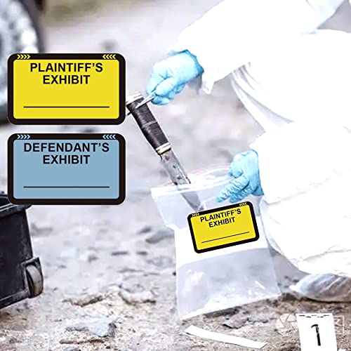 Wootile 20190814 Legal Yellow Plaintiff'S Exhibit Blue Defendant'S Exhibit Stickers 1.65 X 1 Inches thumb #3