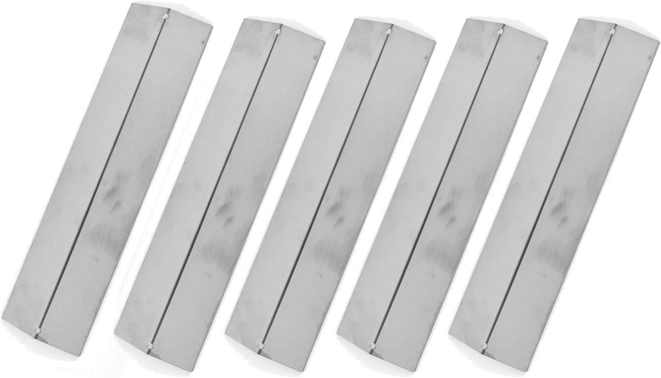 5 Pack Stainless Steel Heat Plate for Aussie 13013007TG, Brinkmann 810-1415F, Charmglow 810-8410-F, Grill King 810-9325-0, Uniflame GBC091W and Master Forge E3518-LP, E3518-LPG Gas Model Grills